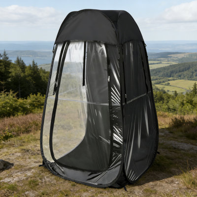 Tente de sport portative escamotable L'abri idéal pour les événements sportifs en plein air, la pêche et le camping, protégeant contre le vent et la pluie. Modèle noir