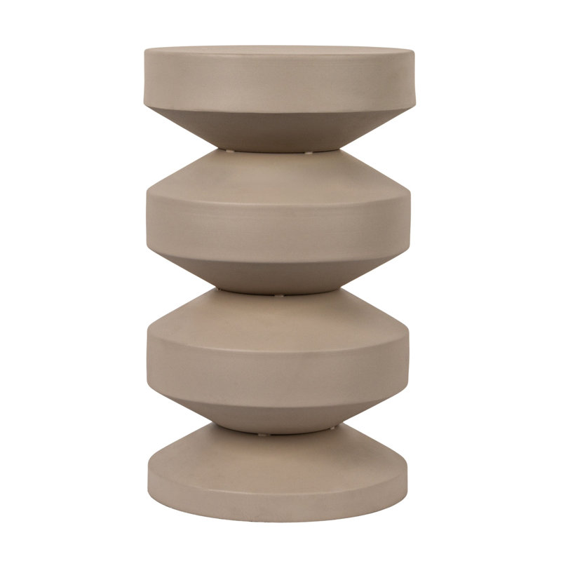 Greenpoint Metal Accordion Side Table, Beige