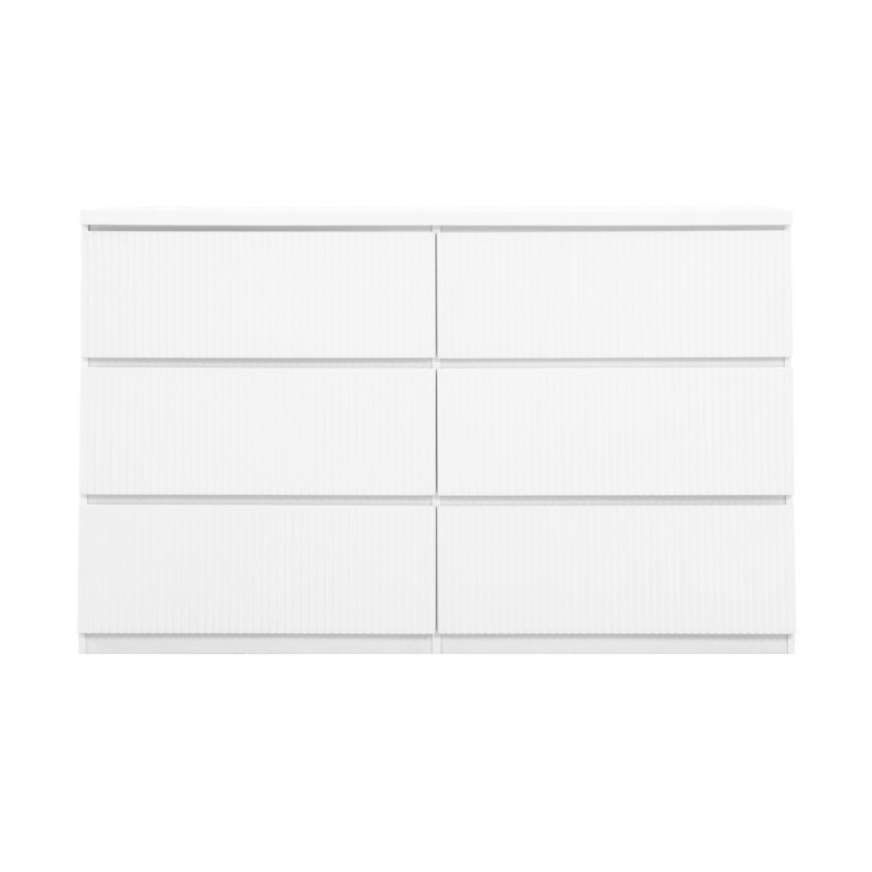 Commode 6 tiroirs Modern White, Blanc