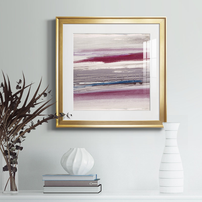 Cueillette de baies - peinture encadrée, Encadrement doré, H 17,5 po x l 17,5 po x P 1,5 po