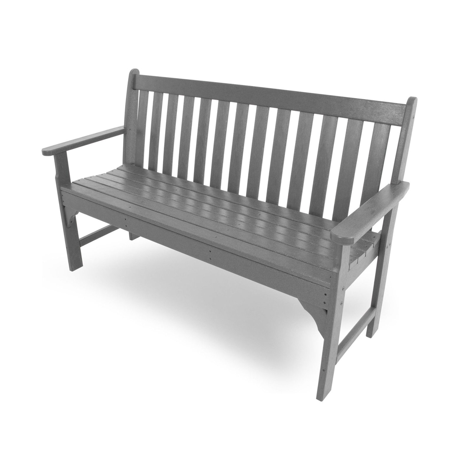 POLYWOOD® Vineyard 60" Garden Bench, 35.25" H x 48" W x 24" D, Slate Gray