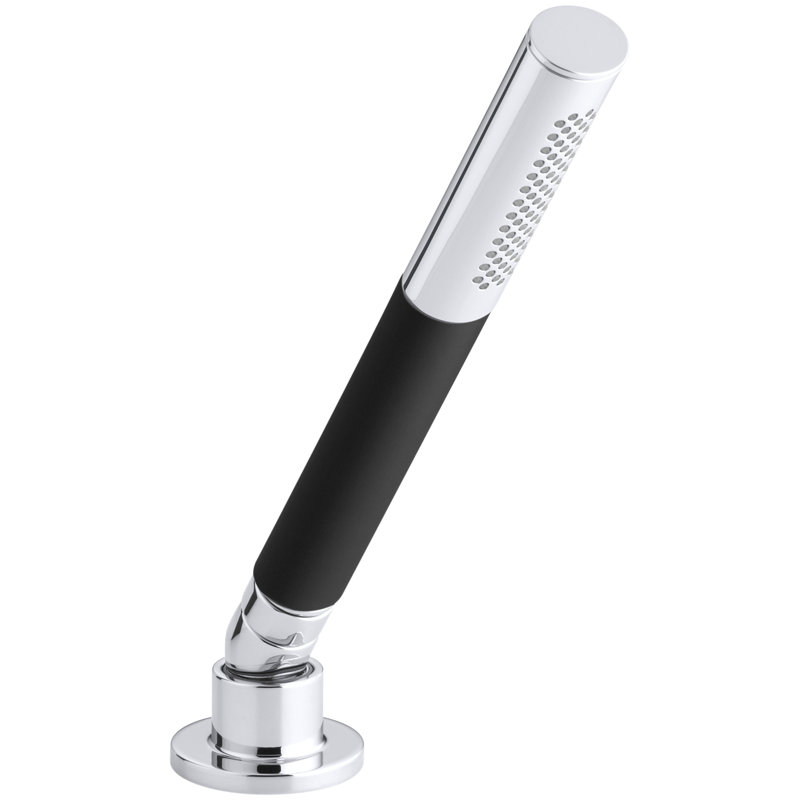 Pomme de douche à 2 voies avec poignée noire Shift Ellipse 2,5 GPM, Chrome poli