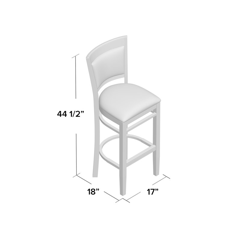 Upholstered Counter Stool with Solid Wood Frame, Dark Walnut