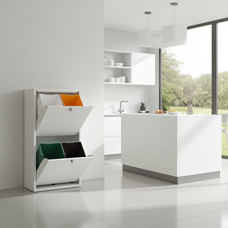 Nicoles Emi 80 Litre Multi-Compartments Trash & Recycling Bin