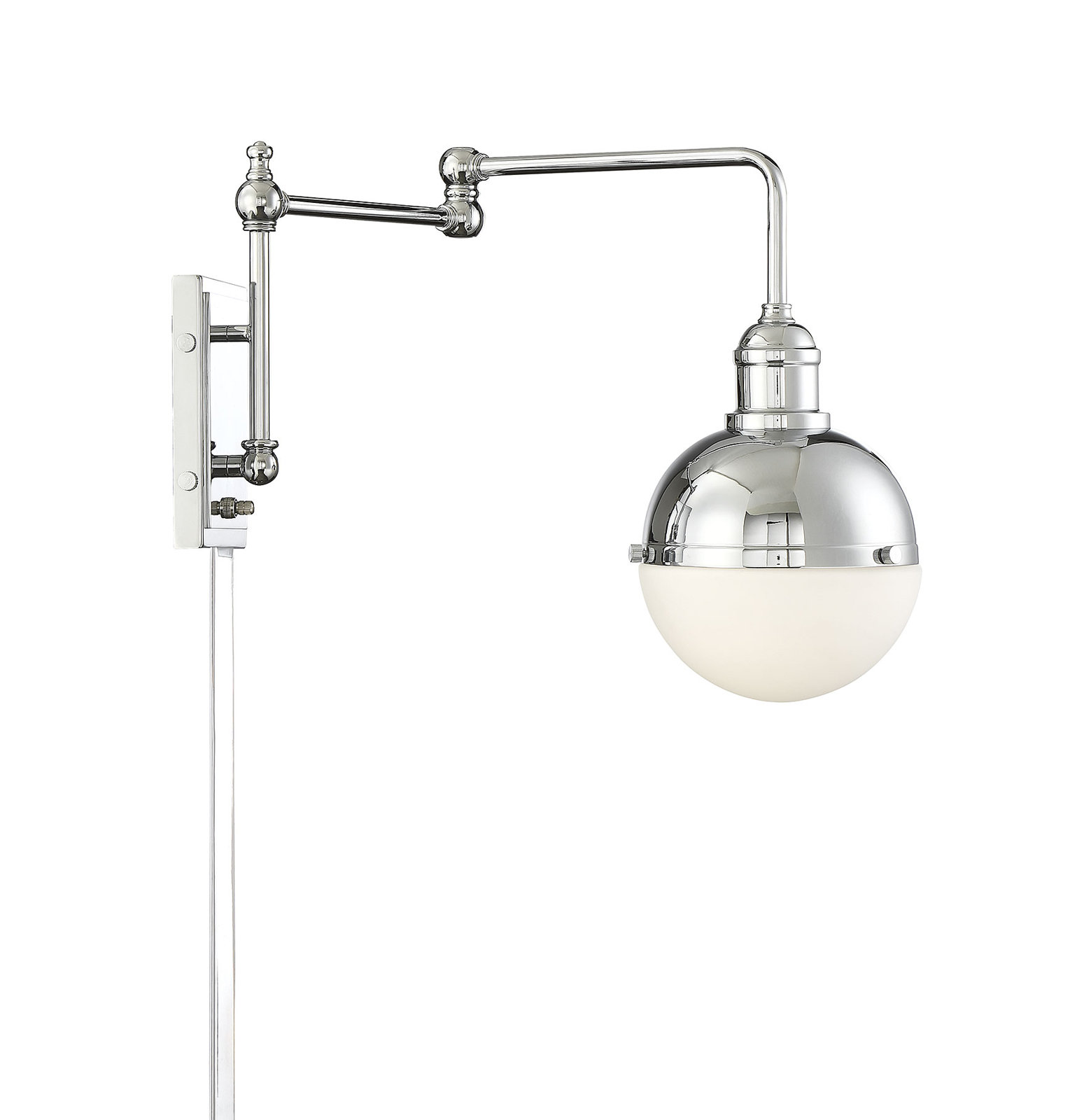 Ostara Single Light Dimmable Swing Arm Sconce, Chrome