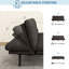 Canapé-lit futon de 71 po avec accoudoirs et dossier réglables, causeuse convertible multifonctionnelle pour salon, appartement, bureau-1709616489-1693468369