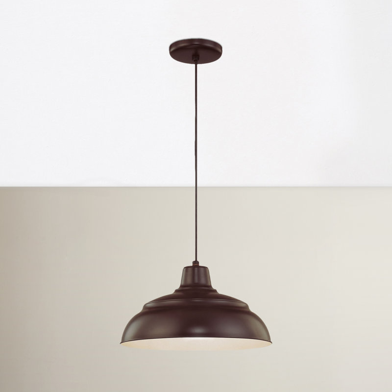 Abrahamson 1 - Light RLM Single Dome Pendant, Architectural Bronze, 9.25" H x 17" W x 17" D
