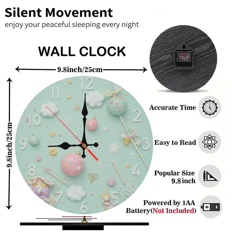 Horloge de Noël avec le père Noël et le village