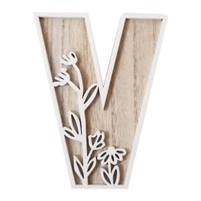 Wood Flower Decoration Carved Letter Crafts Decoration Home Kitchen Wedding Wall Decoration Pendant