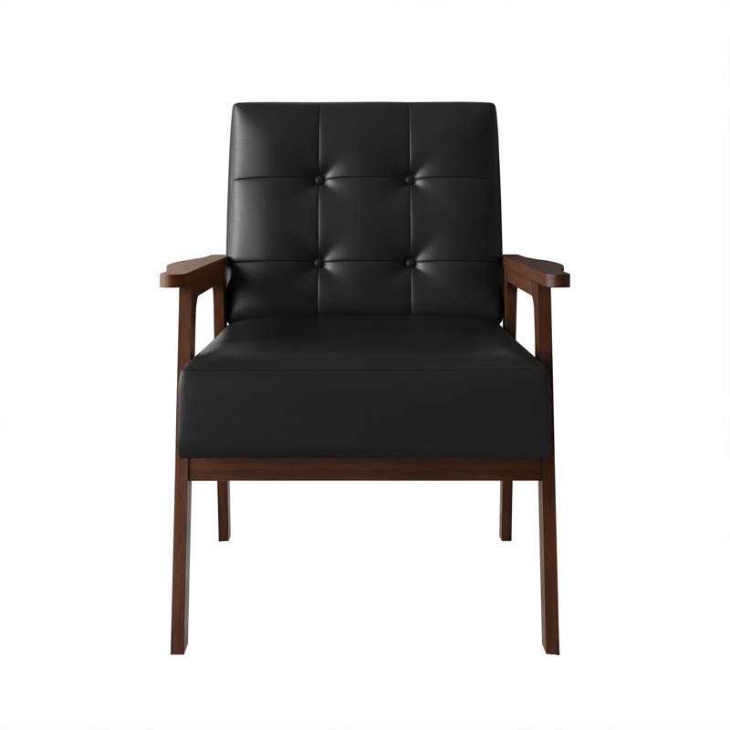 Chaise d'appoint en polyuréthane noir, Noir