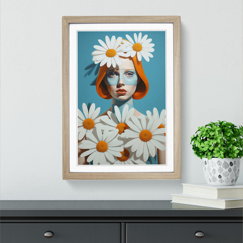 Single Picture Frame Print on Wood, Oak Framed, 46cm H x 34cm W