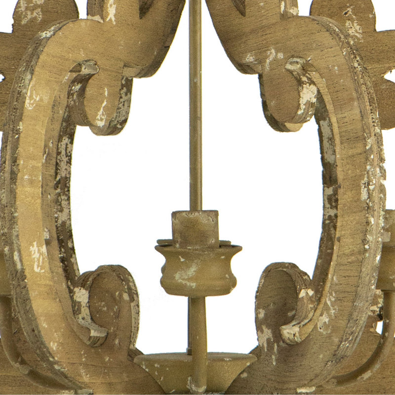 Lustre géométrique à 6 lumières Hayre, Brun