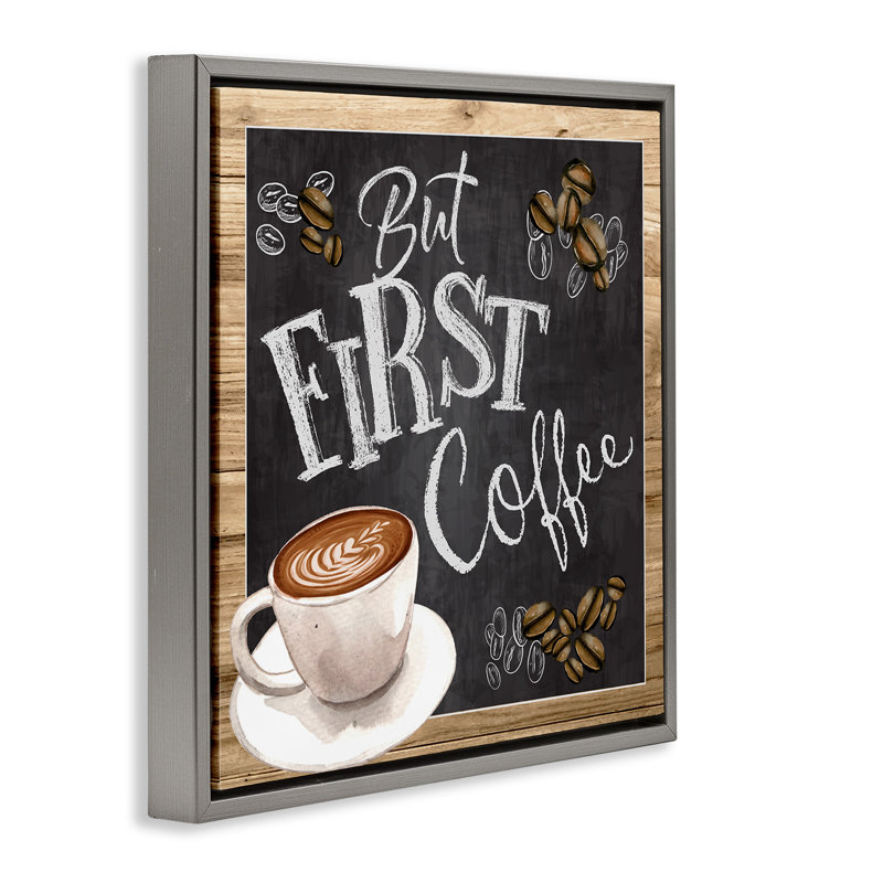 Tableau noir But But Coffee, Cadre flottant gris lustré, H 25 po x l 25 po
