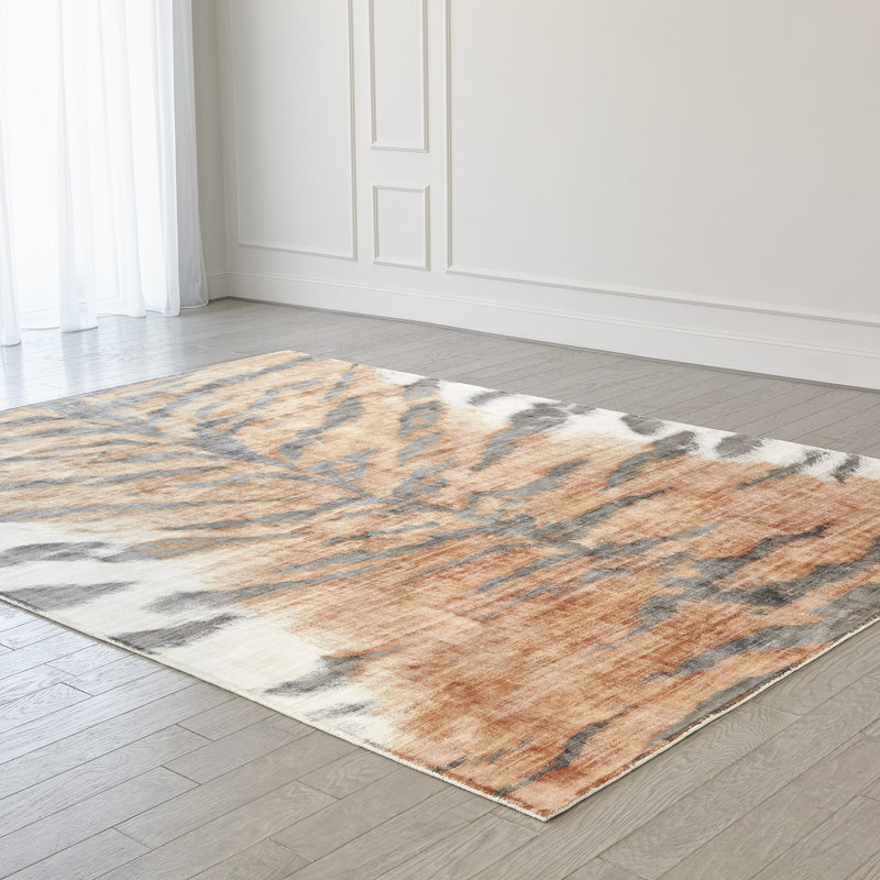 Handcrafted Black Stripe Tiger-Inspired 8' x 10' Viscose-Cotton Rug