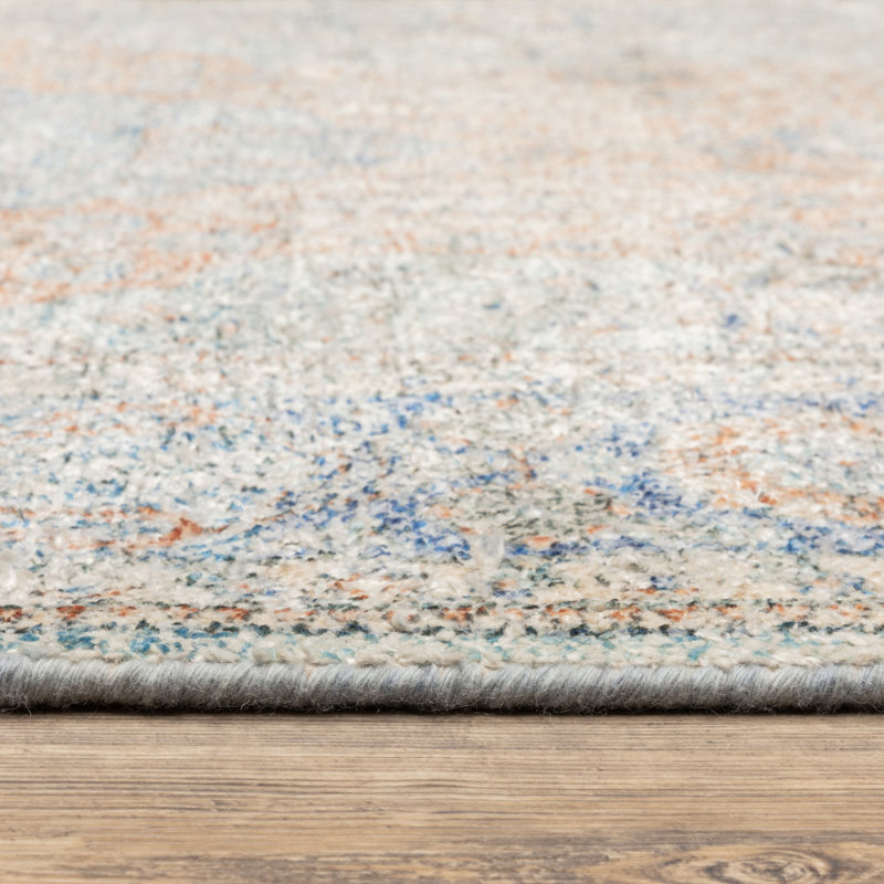 Tapis oriental bleu / rouge fait à la main Hadden, Rectangle 5 pi x 8 pi