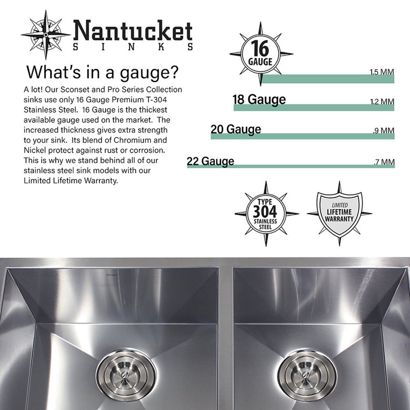 Nantucket Sinks x Studio Dearborn Pro Series Undermount Stainless Steel Kitchen Sink