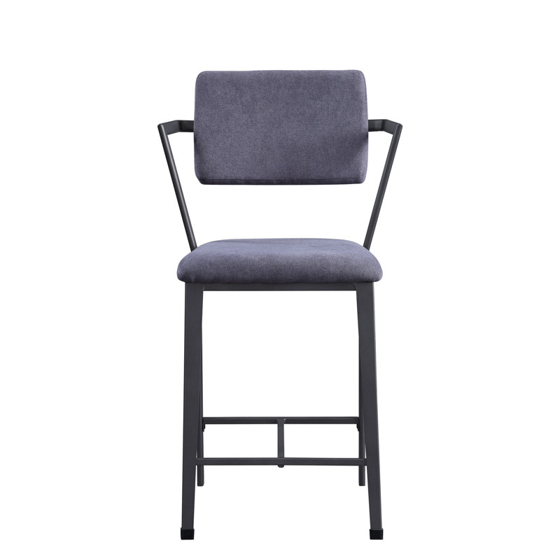 Ensemble de chaises à hauteur de comptoir en tissu gris et gris acier (ensemble de 2)