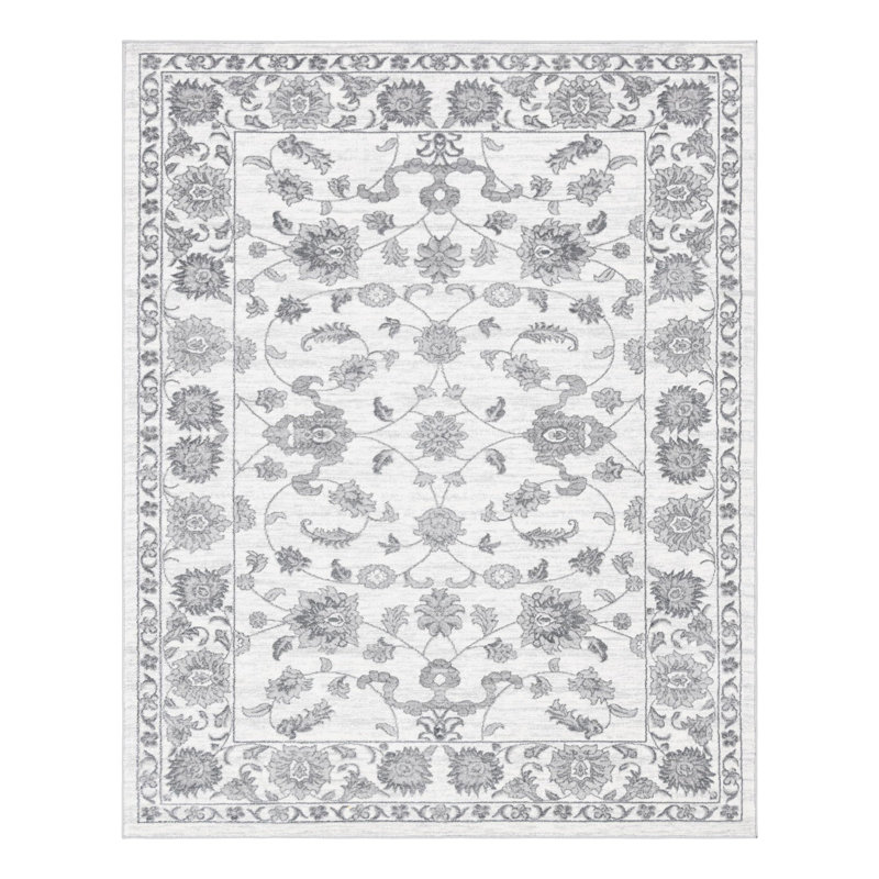 Musselman Rug, Rectangle 7'10" x 10', White Gray