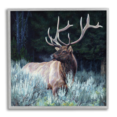 Ax-725-Giclee " Elk In Forest " by © David Graham Painting Print