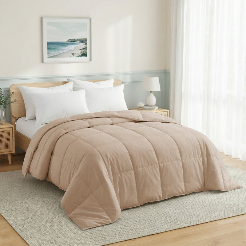 Couverture légère en duvet d'été, Édredon double / grand, Beige