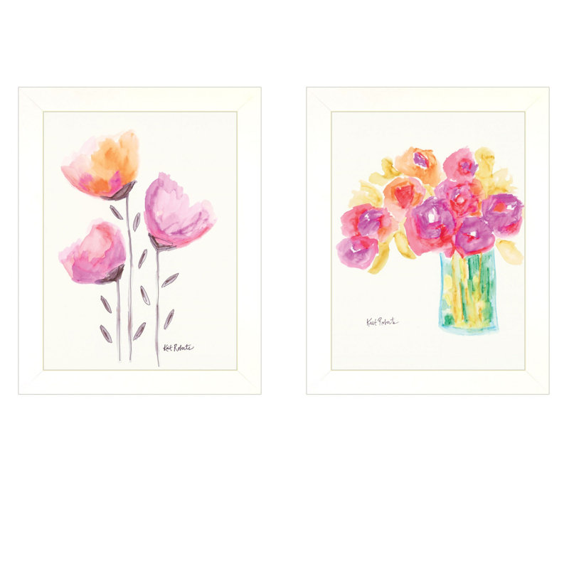 Ensemble de deux simples bouquets d'art mural