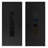 Front Exterior Prehung Steel Door Ronex 1477 Black Enamel Side Exterior Window Sidelite Stainless Inserts Entry Metal Modern Painted W36+12 x H80 Right hand Inswing-109404384-109404385