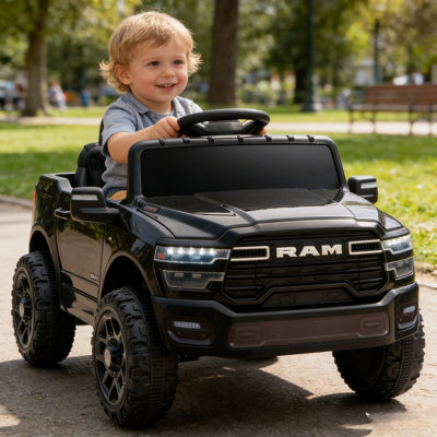 Licensed Dodge RAM 3500 12V Kids Ride On Truck With Remote Control, 2WD, Suspension & LED Lights