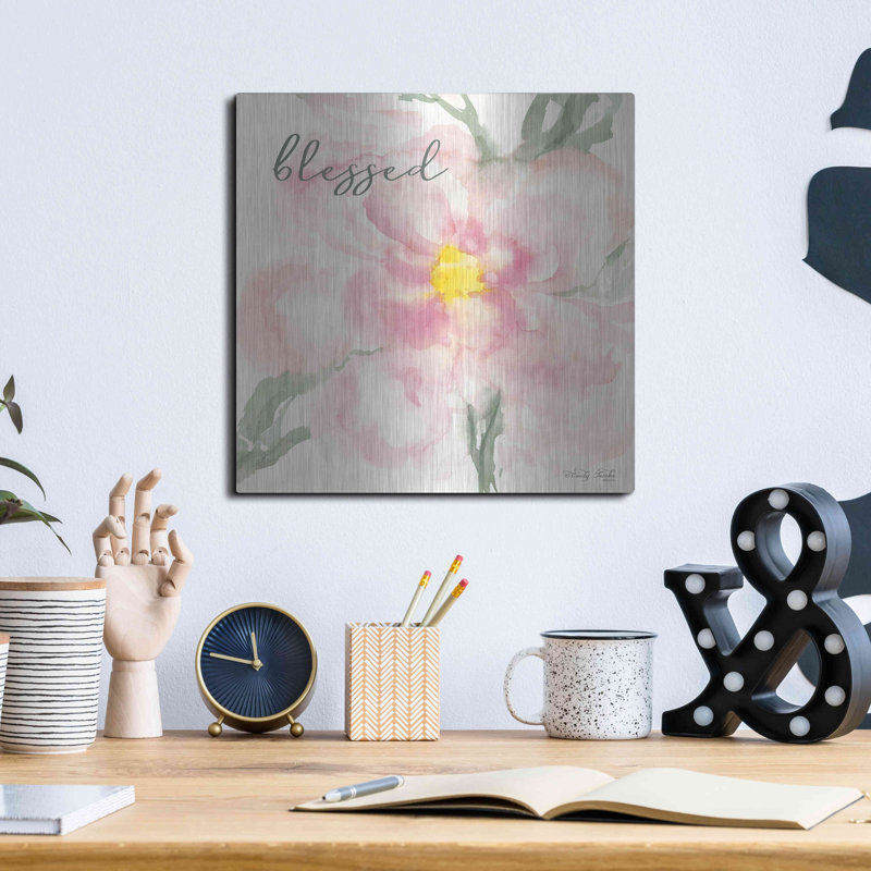 «Floral Blessed» par Cindy Jacobs, art mural en métal, H 12 po x l 12 po