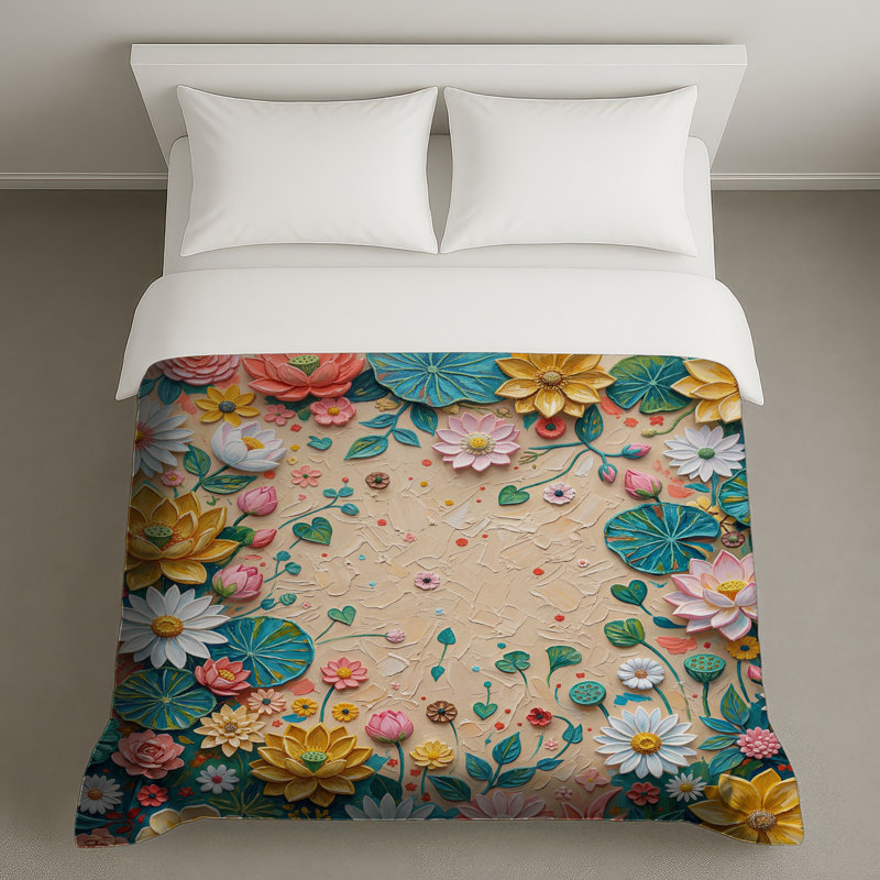 Diverses housses de couette à fleurs colorées, Grand lit