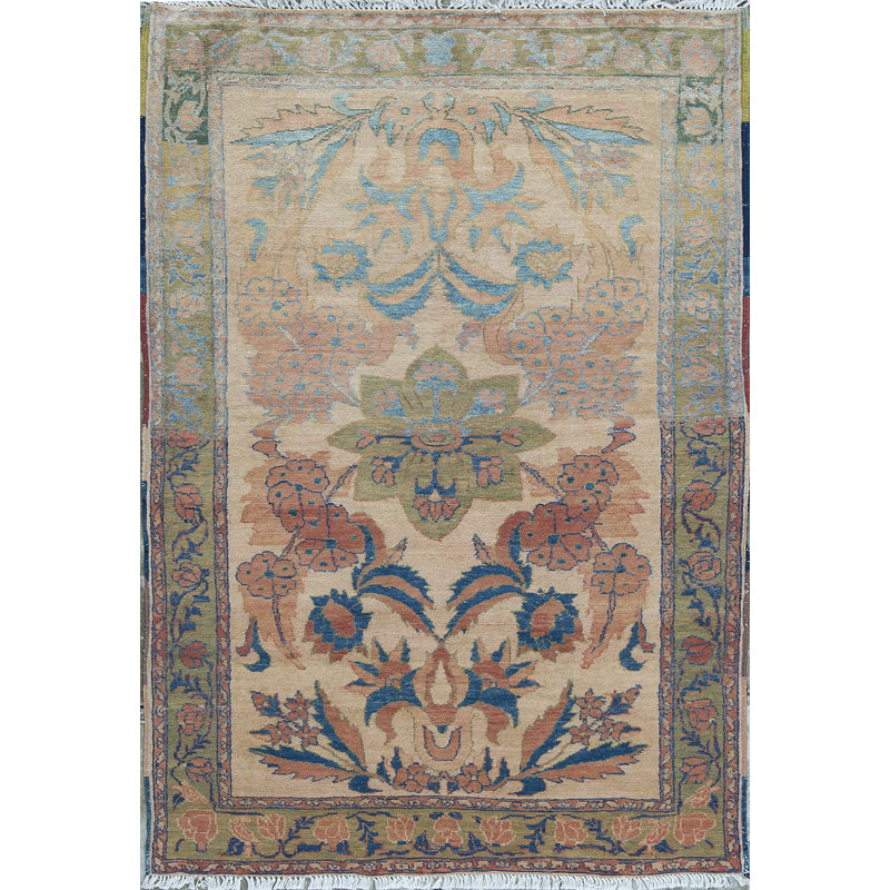 Tapis orange de haute qualité noué à la main