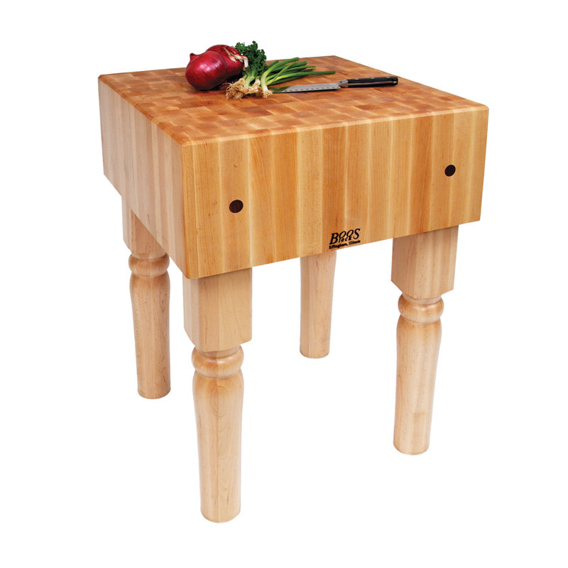 BoosBlock® Prep Table with Butcher Block Top, 34" H x 24" W x 18" D