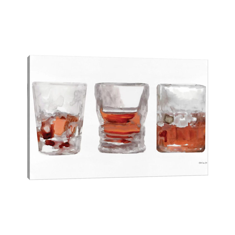 Bourbon Glasses I by Stellar Design Studio - Wrapped Canvas Gallery-Wrapped Canvas Giclée, 20.32 cm H x 30.48 cm W