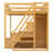 Queen Size Wooden Loft Bed with Staircase and Wardrobe,Storage Shelves and Under-bed Space,Natural-769496669