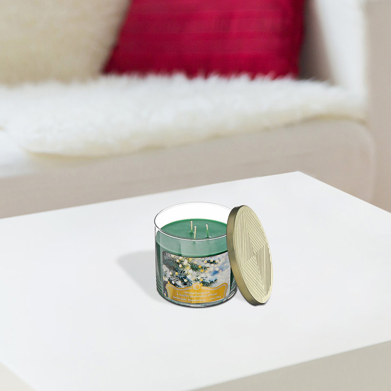 Bougie de Noël 14 oz à 3 mèches à bille Evergreen - ensemble de 2