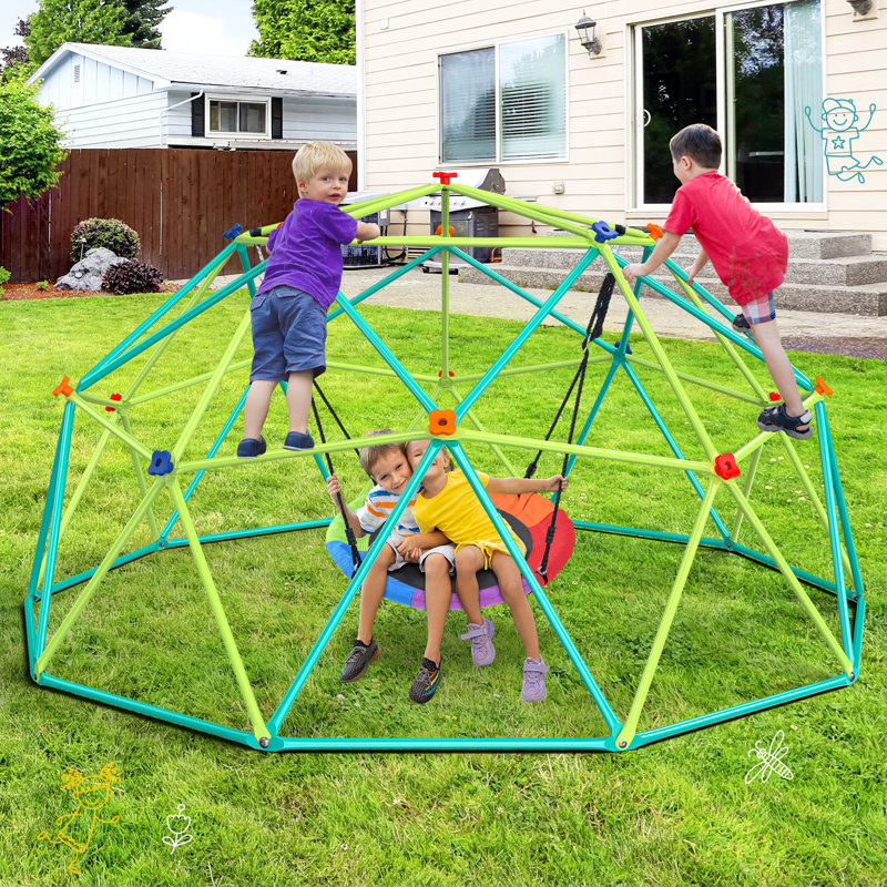 Climbing Dome Klo Kick 120'' W Metal Climbing Dome, Green/Blue