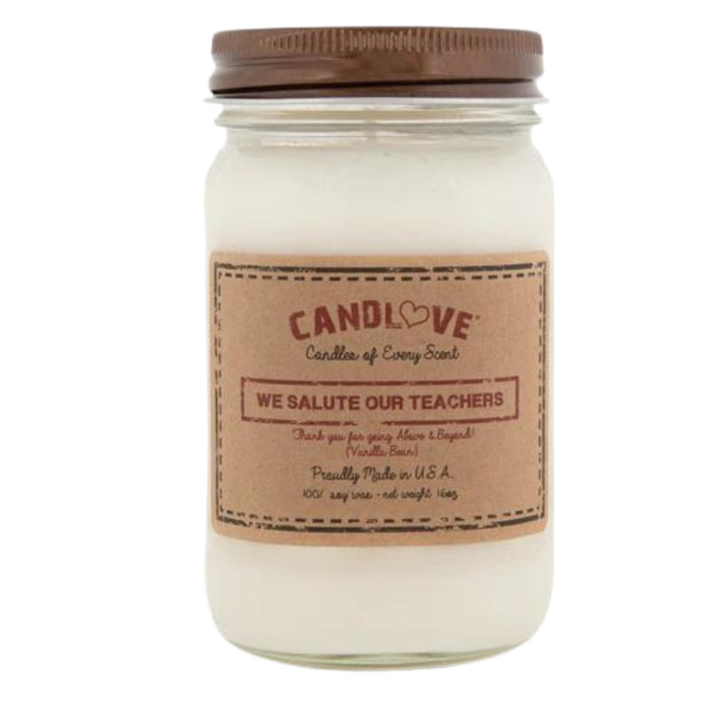 Vanilla Scented Jar Candle with Glass Holder
