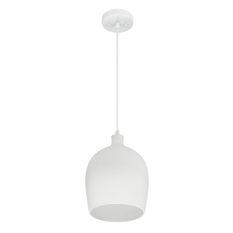 Luminaire suspendu Javaeh, H 86,63 po x l 9 po, Blanc