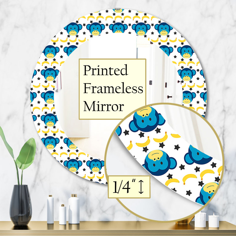 Miroir mural, H 31,5 po x l 31,5 po, Singe