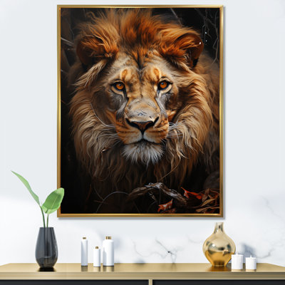Intense Lions Gaze Realism III sur toile
