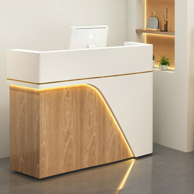 Modern Rectangular Manufactured Wood Reception Desk