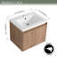 Meuble-lavabo flottant 24 po avec lavabo en résine pour petite salle de bain, portes à fermeture en douceur