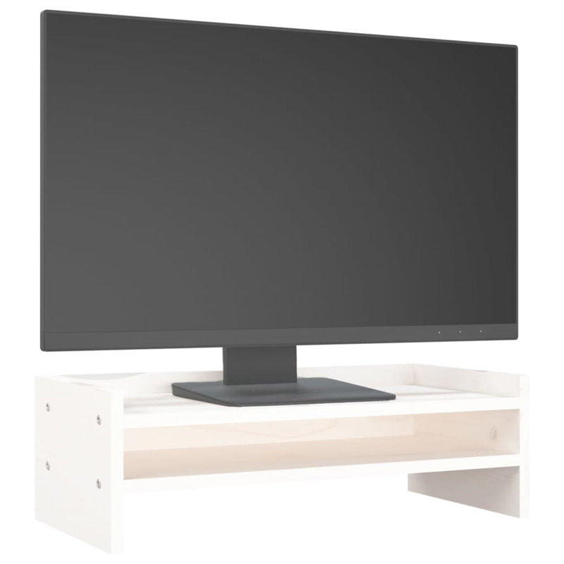 Keneen Wood Monitor Stand, White