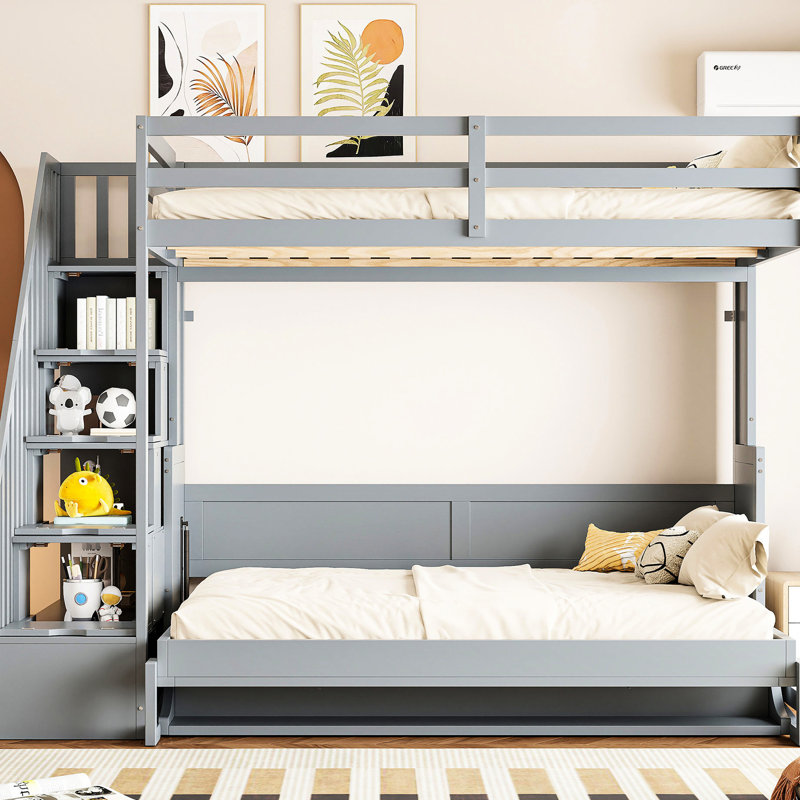 Lit polyvalent avec bureau et rangement, gris - Optimisez votre espace de travail caché Espace de travail hydraulique, Gris