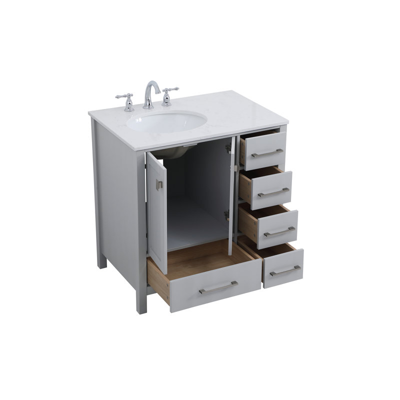 Ensemble de meuble-lavabo simple 32 po Hines, Gris
