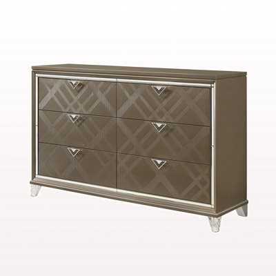 Commode moderne au fini champagne foncé