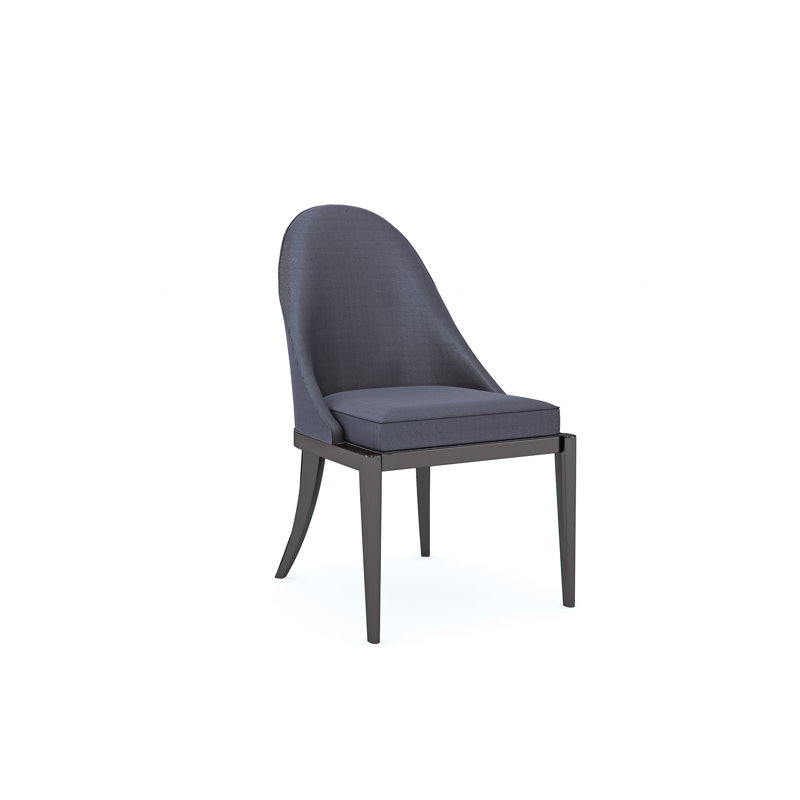 Caracole Classic Upholstered Dining Chair, Dark Chocolate, Dark Blue