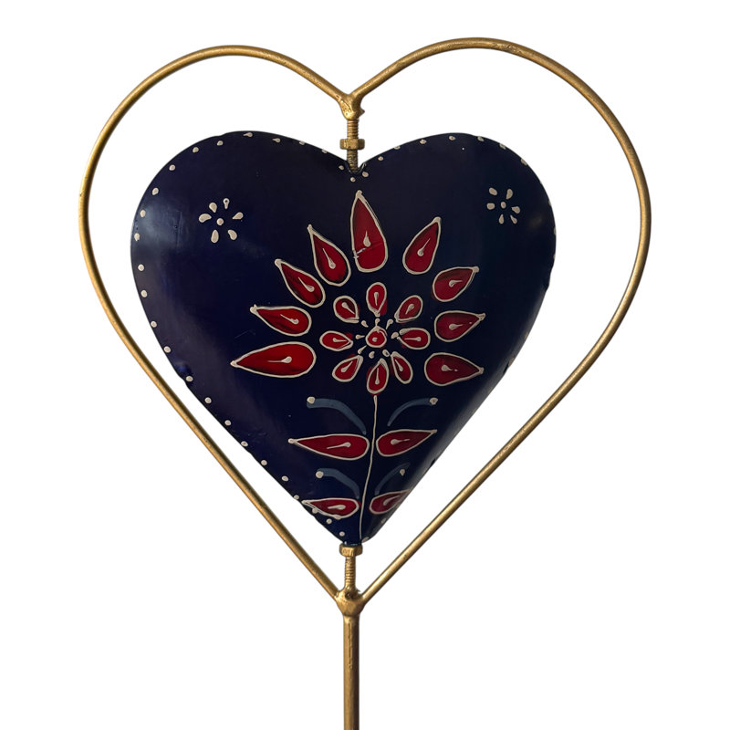 Piquet de jardin fleur - bleu foncé