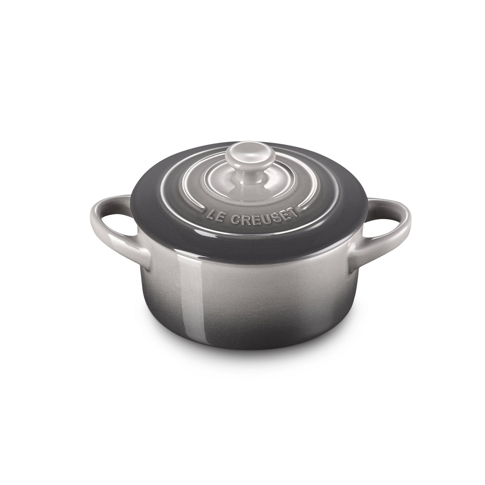 Le Creuset Stoneware 8 oz. Mini Round Cocotte with Lid, Oyster