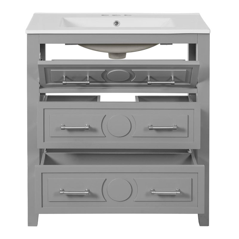 30'' Bathroom Vanity with Ceramic Sink