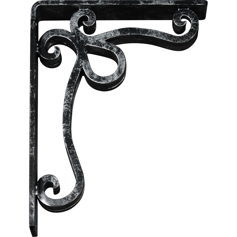 Support en fer forgé Orleans, Argent antique, H 10 po x l 2 po x P 7,5 po